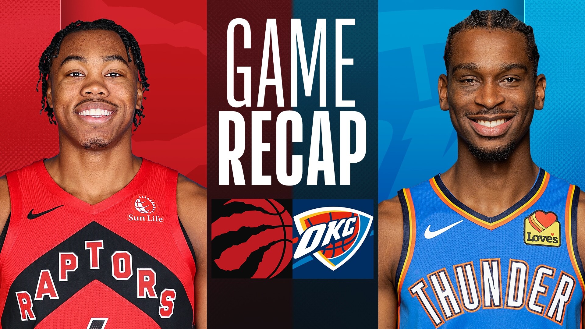 toronto raptors vs okc thunder match player stats